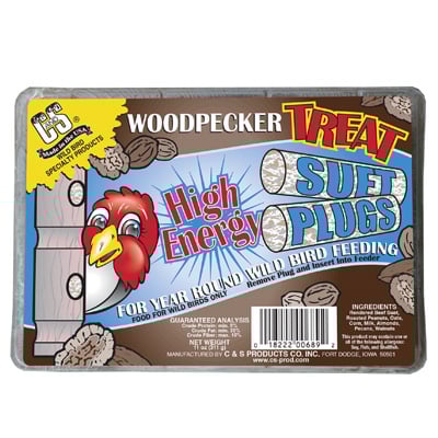 C And S Products Co Inc P - Woodpecker Treat Suet Plugs 11 Ounce - CS12689