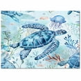 thumbnail image 2 of Area Rugs Indoor Non-Slip Rectangle Rug 2x3 Ft Summer Ocean Sea Turtle Nautical Coral Jellyfish Rug Rubber Backing Floor Mats Non Shedding Home Decor Carpet for Entryway Living Room, 2 of 8
