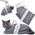 thumbnail image 1 of Cat Bathing Bag，Puppy Dog Cleaning Shower Bag- Adjustable Anti-Bite and Anti-Scratch Polyester Soft Restraint Cat Grooming Bag for Bathing, Nail Trimming, Injection, Medicine Taking, 1 of 7