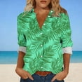 thumbnail image 2 of Button Down Hawaii Shirts for Women Long Sleeve Business Work Tops Dressy Casual Floral Printed Collared Chiffon Blouse Holiday Vacation Beach Shirts Tops 2026 Trendy, 2 of 6