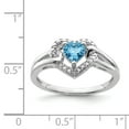 thumbnail image 2 of Primal Silver Sterling Silver Rhodium-plated Light Swiss Blue Topaz Diamond Ring, 2 of 4