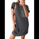 thumbnail image 3 of Vestido Mini Informal de Verano para Mujer, con Cuello Redondo, Corta y Canalé Gris Oscuro S, 3 of 7