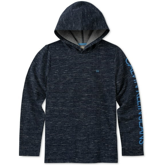 Calvin Klein Boys Pullover Hoodie Sweatshirt, Blue, S (8)