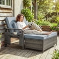 thumbnail image 2 of Outsunny Patio Lounge Chair Set with Storage and Cushions, Light Grey, 2 of 10