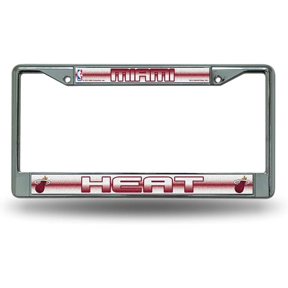 Miami Basketball Heat Standard Size Chrome License Plate Frame - It Sparkles! - Let's Go!
