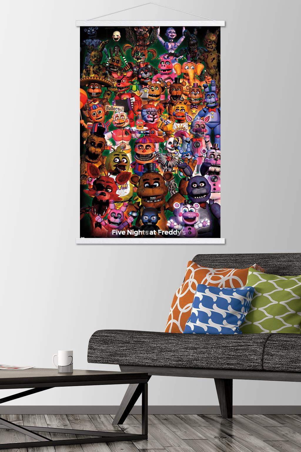 Five Nights at Freddy's - Ultimate Group Wall Poster with Wooden Magnetic Frame, 22.375" x 34"