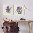 thumbnail image 3 of Stupell Industries Purple Iris in Bloom Plants & Flowers Painting Wrapped Canvas Art Print Wall Art, 24 x 24, Set of 2, 3 of 8