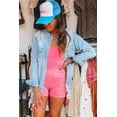 thumbnail image 5 of Women's Beau Blue Distressed Long Denim Jacket, 5 of 9