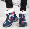 thumbnail image 3 of Boys Girls Winter Snow Boots Waterproof Non Slip Plush Lined Hiking Ankle Booties for Little Big Kids, 3 of 6