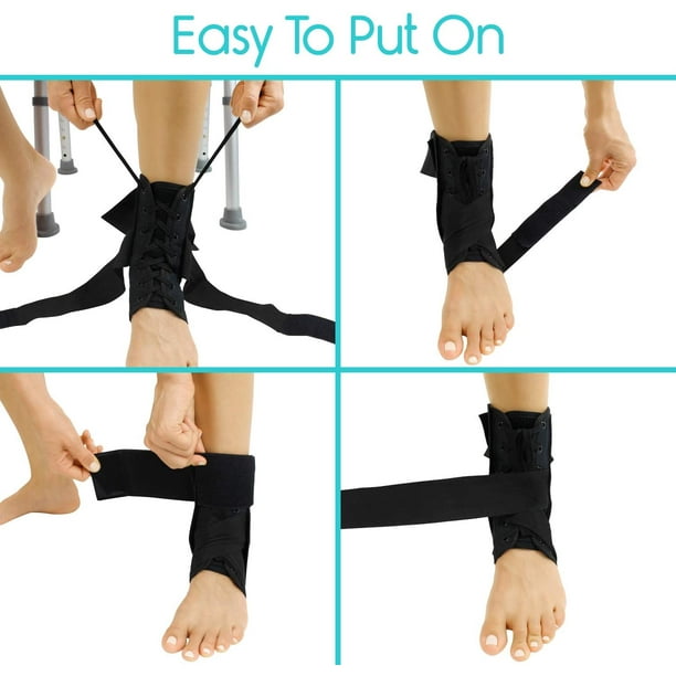 Lace Up Ankle Brace Men Women Foot Support Stabilizer Compression Sleeve Sprained Adjustable Leg Splint Sprain Rolled Immobilizer Wrap Guard for Running Volleyball Basketball Walmart Business Supplies