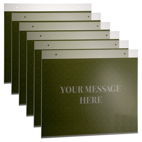 Officemate Horizontal Wall Mount Sign Holder, 11 x 8.5 inches, 6PK, Clear (23061)