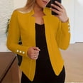 thumbnail image 2 of Hpapadks Blazer for Women Formal Solid Long Sleeve Outerwear Trench Cardigan Suit Jacket Yellow S, 2 of 5