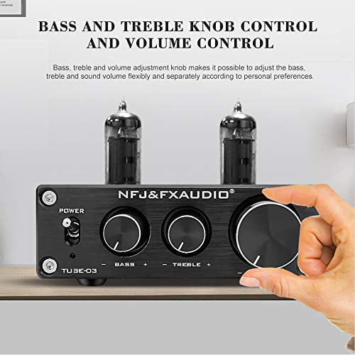 Silver FX AUDIO Home Audio GE5654 Tube Preamp—Sound Quality Upgrade Electronic Hi-Fi Stereo Vacuum Tube Preamplifier with Bass & Treble Control DC12V Power Supply for Home Audio Player