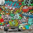 thumbnail image 3 of Idea4wall 3pcs Mural Vibrant Neon Spray Paint Typography Graffiti & Street Art Pop Stick Wallpaper Removable Wall Murals Large Wall Stickers for Home Decoration, 72"x72", 3 of 5