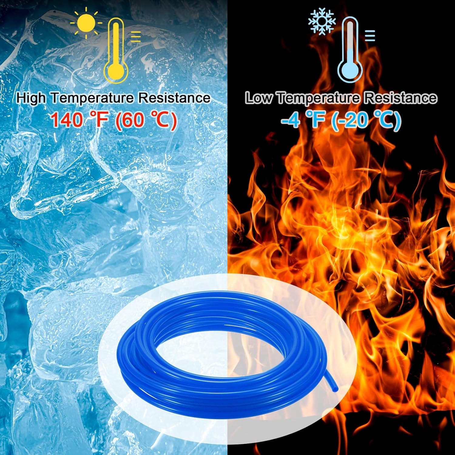 FRKSMD-Pneumatic Tubing Pipe, 5mm(ID) x8mm(OD) PU Polyurethane Air Compressor Hose for Air Compressor Fitting/Gas/Fluid Transfer, Air Hose Line Tube [10M/32.8ft, Blue]