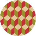 thumbnail image 1 of Ahgly Company Indoor Round Patterned Metallic Gold Area Rugs, 6' Round, 1 of 6