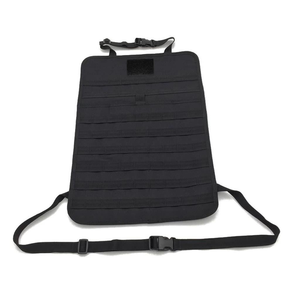 MOLLE Seat Back Panel Car Organizer Cover Tactical Vehicle Storage Solution Backseat Protection, Black, 2 Pack