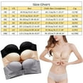 thumbnail image 3 of Women's Underwire Push Up Bra Solid Strapless Non Slip Adjustment Rimless Dress C Cup Full-Coverage T-Shirt Bra, 3 of 8