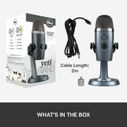 Blue Yeti Nano Professional Condenser USB Microphone with Multiple Pickup Patterns & No-Latency Monitoring for Recording and Streaming on PC & Mac - Shadow Gray