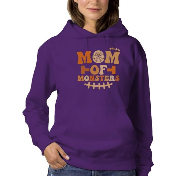 Mom Of Monsters. Funny Quote Hoodie Women -Image by Shutterstock, Female x-Large