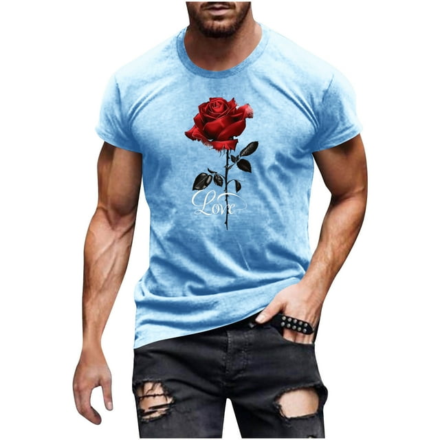 Weiqiqre T-Shirts pour Homme T-Shirt à Imprimé Graphique Col Rond Manches Courtes T-Shirt Décontracté Hauts