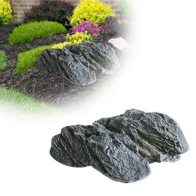 Realistic Fake Rock Covers for Outdoor Landscaping, Lightweight Artificial Decorative Rocks Made of Durable PU Foam, Perfect for Yard Garden Decor and Well Cover Concealment
