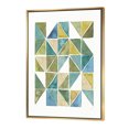thumbnail image 1 of Géométrique Triangle Vert I - Toile Encadrée Moderne et Transitionnelle, 1 of 3
