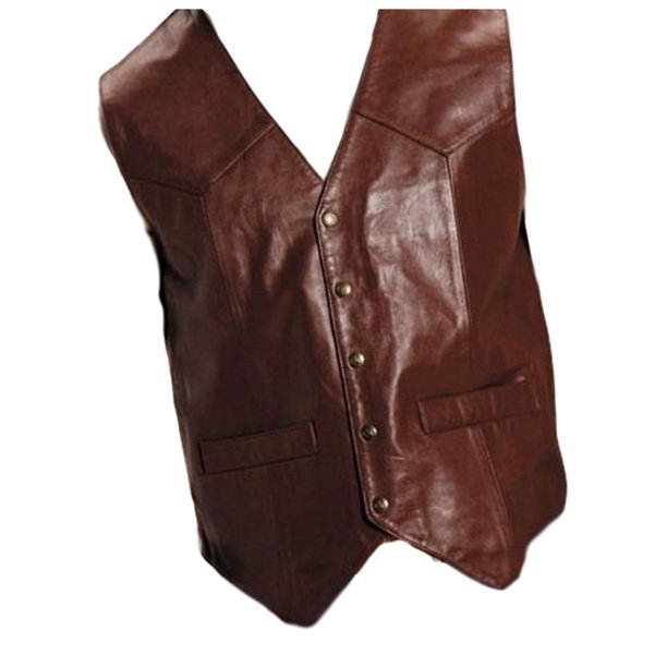 Roper - Roper Western Vest Mens Goat Leather Saddle Brown 02-075-0510 ...