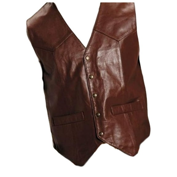 Roper Western Vest Mens Goat Leather Saddle Brown 02-075-0510-0802 BR