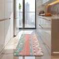 thumbnail image 4 of Pink Pioneer Flower Striped Pattern Kitchen Rug Mat,Kitchen Runner Rugs Non Skid Washable,Decorative Kitchen Floor Mats for Kitchen,Sink,Laundry,17"x47.2", 4 of 7