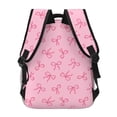 thumbnail image 4 of Zufioo Pink Bows Print Casual Student Backpack, Adjustable Shoulder Straps Multi-Function Multi-Pocket Sports Bag Travel Backpack, Unisex-One Size, 4 of 5