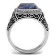 thumbnail image 3 of High polished (no plating) Stainless Steel Ring with Semi-Precious Sodalite in Capri Blue for Women Capri Blue Stone Color Style TK3003 Size 11, 3 of 4