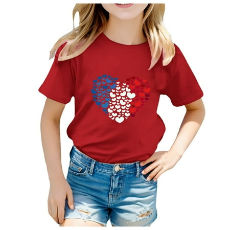 

Girls Shirts Toddler Prints Short Sleeve Prints T Shirts Clothes Top 10-11 Years