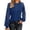 01-Navy, variant on Women's Solid Color Round Neck Long Sleeve Loose Tee with Lace Panel Detail - White - S