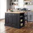 thumbnail image 1 of Homestyles Nantucket Wood 3 Piece Kitchen Island Set in Black, 1 of 12