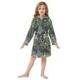 thumbnail image 6 of FORMRS Niños Bathrobe Unisex Hooded Robe Soft Plush Pajamas Sleepwear, Size 2-3T, Green Forest Scene, 6 of 7