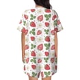 thumbnail image 6 of Fuzoiu Strawberry Print Women's Short-Sleeved Pajama Set,Lounge Sleepwear Set,Womens Pajama Sets 2 Piece,Button-Up Top and Shorts with Pockets-3X-Large, 6 of 7