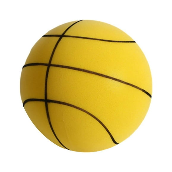 Milaget Bouncing Ball Easy to Grip Sensory Ball Soft 18cm Diameter Silent Basketball yellow