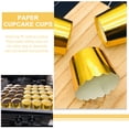 thumbnail image 5 of 100 Pcs Wedding R Bridal Party Decor Baking Tools Paper Cups Golden Disposable Cake Mini Coating, 5 of 6