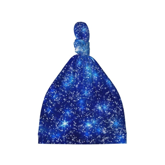 Picia Blurred Star Snow Christmas Printed Preemie Hats for Baby Girls Cotton Premature Knot Hats Newborn Hospital Cap Warm Knot Beanie Nicu for Preemie Girls and Boys