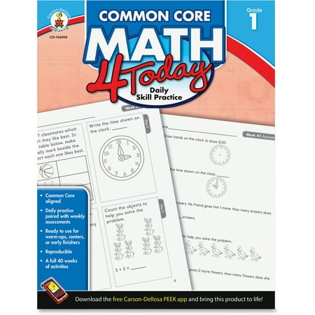 Carson-Dellosa Grade 1 Common Core Math 4 Today Workbook Education Printed Book for Mathematics - English