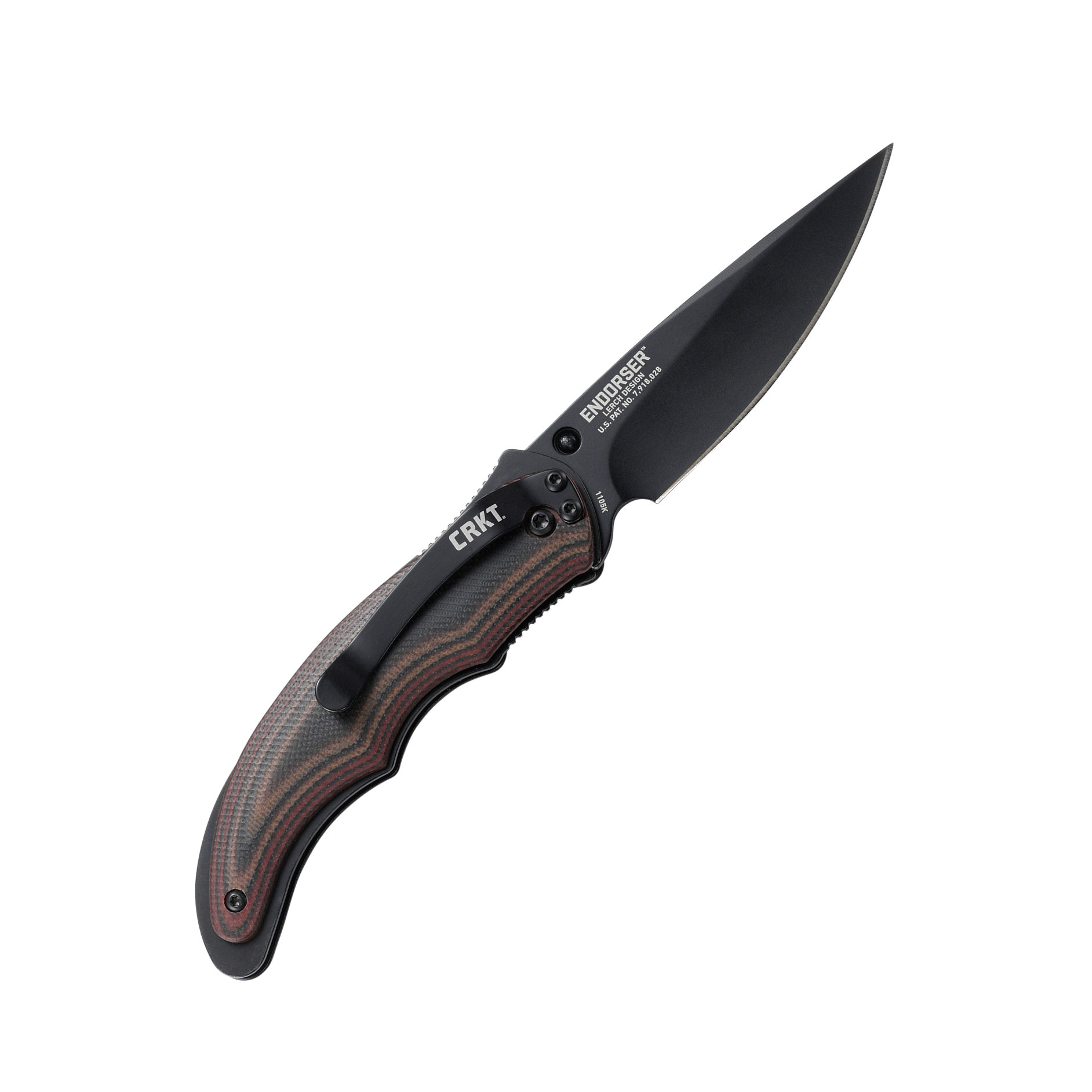 CRKT Endorser Everyday Carry Assisted Folding Knife with Liner Lock: Stainless Steel Plain Edge Blade, G10 Handle, Pocket Clip, 1105K