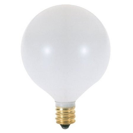 

A3924 15 watt G16 1/2 Incandescent; Satin White; 2500 Average Rated Hours; 83 lumens; Candelabra Base; 130 Volts Light Bulb (Pack of 12)