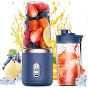 Portable Smoothie, Rchargeable Personal Blender, Mini Blender for Shakes and Smoothies, 14oz Portable Fruit Veggie Juicer Cup With 6 Blades and Travel Lid, Handheld Blender for Travel Gym Kitchen