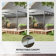 thumbnail image 4 of Outsunny 13' x 10' Patio Pergola with Retractable Canopy, Dark Grey, 4 of 10