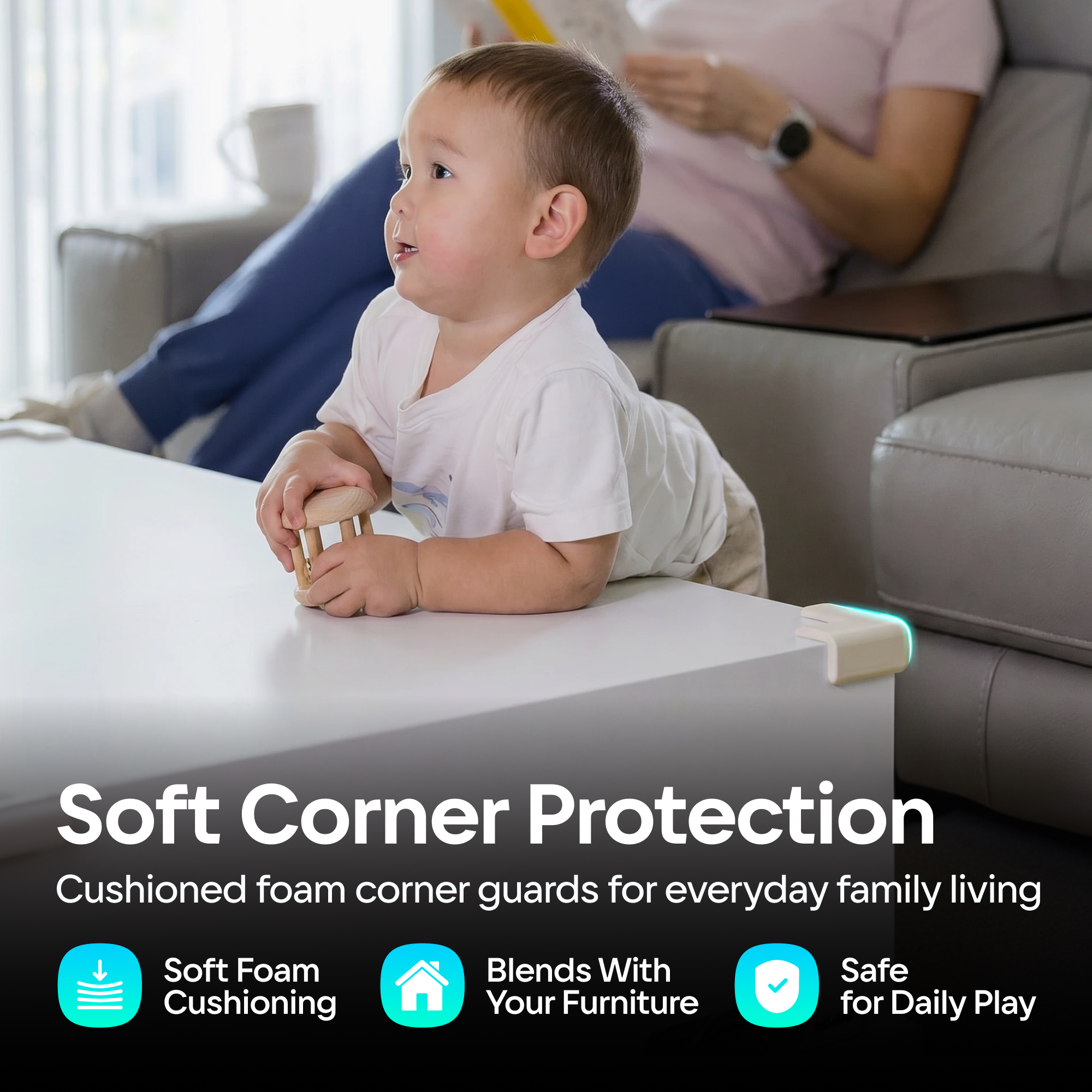 Komfortology Ivory Foam Corner Guards, 12 Count photo 2