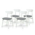 thumbnail image 6 of Dining Room Set of 4 Yumiko Chairs and Rectangular Dining Table Kitchen Modern Solid Wood w/Padded Seat, White Color with Light Gray Cushion, 6 of 7