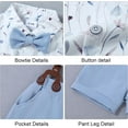 thumbnail image 5 of ZOEREA Baby Boy Clothes Suit Infant Short Sleeve Gentleman Outfits Dress Shirt+Bowtie+Suspender Shorts 0-18M, 5 of 14
