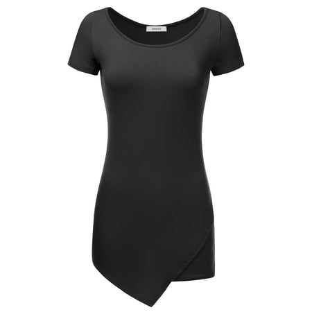 Ladies Tunic Tops with Asymmetrical Hem NINEXIS NINEXIS Women s Bodycon Short Sleeve Tunic Top 