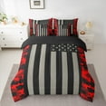 thumbnail image 2 of Manfei Geometric Striped Lines 7-Piece Bedding Comforter Set,Army Camo King Bedding Sets,Red Black Gray Bed Sheets For Kids,Breathable Home Decor Reversible, 2 of 8